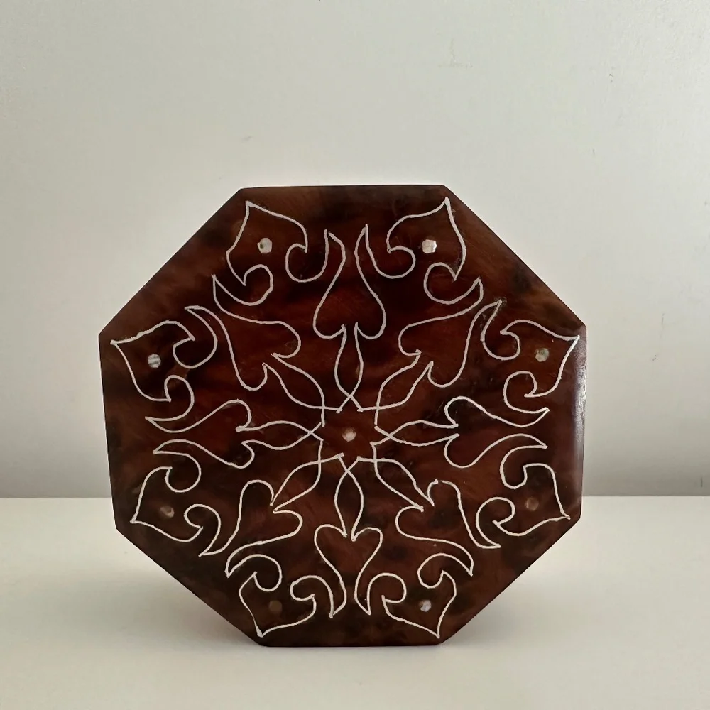Burr Walnut Hexagon Jewelry Box burr walnut